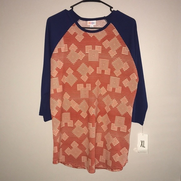 NWT Disney Mickey Mouse Orange/Navy blue LulaRoe Randy baseball tee size XL - Picture 1 of 8